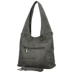 Trendy dámská koženková kabelka na rameno Marlen, tmavě šedá