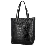 Módní dámská kožená kabelka na rameno Naysa, černá