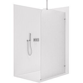 CERANO Sprchová zástěna Walk-in Orbis Top Round - Pravá - 8 mm - kulatá vzpěra - chrom, mléčné sklo - 110x200 cm