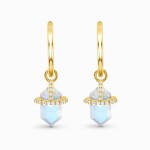 Royal Fashion náušnice 18k zlato Vermeil GU-DR16430E-YELLOWGOLD-MOONSTONE-TOPAZ