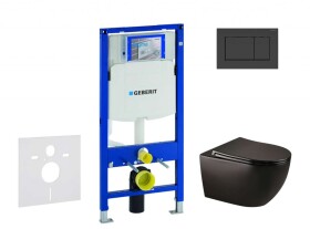 GEBERIT - Duofix Set předstěnové instalace, klozetu Gaia a sedátka softclose, tlačítko Sigma30, matná černá/černá SANI11CA5502