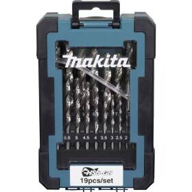 Makita D-78352 sada spirálových vrtáku do kovu, 1 mm, 1.5 mm, 2 mm, 2.5 mm, 3 mm, 3.5 mm, 4 mm, 4.5 mm, 5 mm, 5.5 mm, 6 mm, 6.5 mm, 7 mm, 8 mm, 8.5 mm, 9 mm,