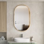 Erga Oval, oválné zrcadlo 60x100cm, zlatý rám, ERG-V01-OVAL-6010-GD