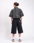 Carhartt WIP W' Snake Nixon Double Knee Short Snake Camo, Black heavy stone wash S