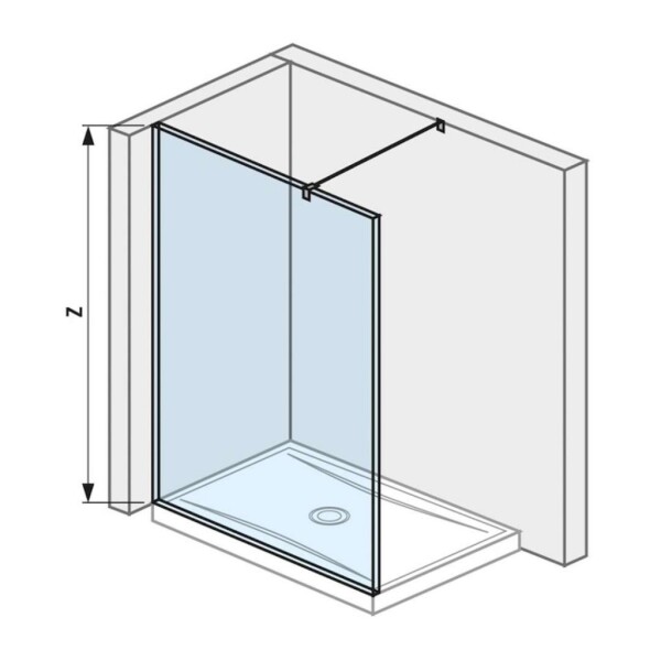 Pure Skleněná stěna boční, 120x200 cm, s úpravou Jika Perla Glass H2674230026681