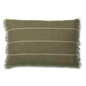 Ferm LIVING Bavlněný polštář Calm Olive 60x40 cm, zelená barva, textil