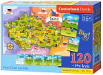 Puzzle Castorland 46x28cm, 120 dílků - Mapa České Republiky + 14x kvíz