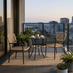 Zahradní set 1+2, stůl 60x60, židle umělý ratan barva přírodní, kov antracit