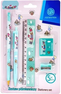 ASTRA Psací souprava Pixel Animal / Sada 5 ks / pravítko, guma, ořezávátko, 2× tužka HB (411024903)