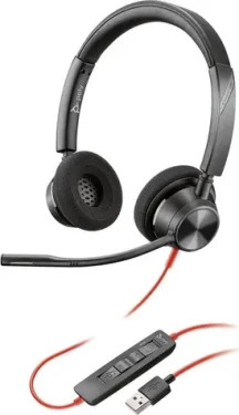 Poly Blackwire 3320 černá / Náhlavní souprava / mikrofon / dvě sluchátka / USB-A (76J16AA)