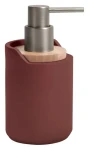 SPIRELLA SYBELLA dávkovač mýdla karmínově červený / polyresin / dřevo / 300 ml