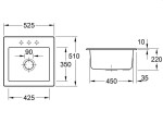 VILLEROY & BOCH - Keramický dřez Subway 50 S White alpin nástavný 525 x 510 bez excentru 331501R1