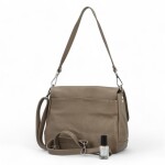 Stylová dámská kožená crossbody kabelka Keolla, taupe