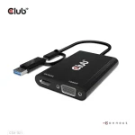 Club3D CSV-1611 / Adaptér / USB-C/USB-A vstup / HDMI 4K/30Hz + VGA 1080p/60Hz (CSV-1611)