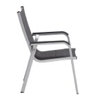 KETTLER BASIC PLUS PADDED stohovatelné, hliníkové křeslo - stříbrná / antracit