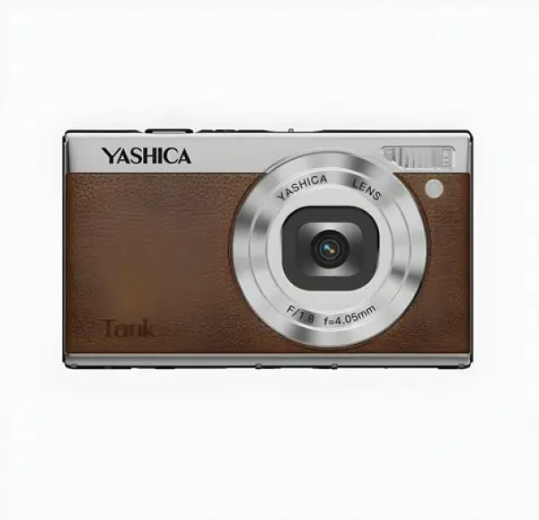 Yashica Tank Compact hnědá / Kompaktní fotoaparát / 12 MP / 4K video / 3" výklopný displej / 8x zoom (YAS-DGCMTK-BR)