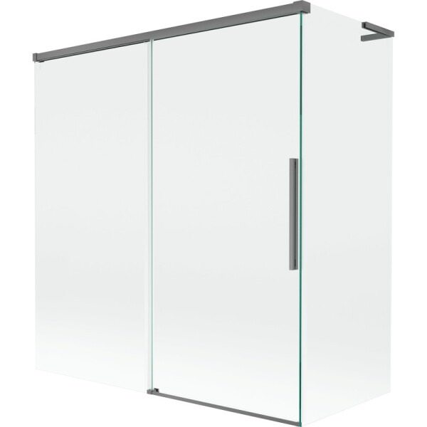 MEXEN/S - Rox L vanová zástěna 2-křídlová posuvná 150 + 70 x 150, transparent, grafit metal 8C9L-150-070-95-00