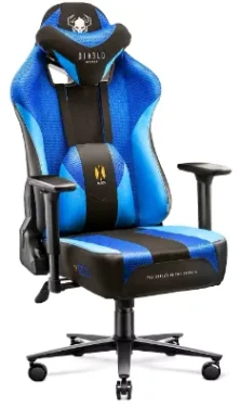 DIABLO X-PLAYER 2.0 Normal modro-černá / Herní židle / nastavitelná / látková / pojezdová kolečka / nosnost 150 kg (DIABLO X-PLAYER 2.0 NRMAL FROS)