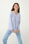 Vamp - Klasické těhotenské pyžamo 21381 - Vamp blue bel air s