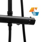 Erga Bergen Therm, sprchová souprava s termostatickou baterií a dešťovou hlavicí 25cm, černá matná, ERG-YKA-BP.BERGEN-THERM-25-BLK