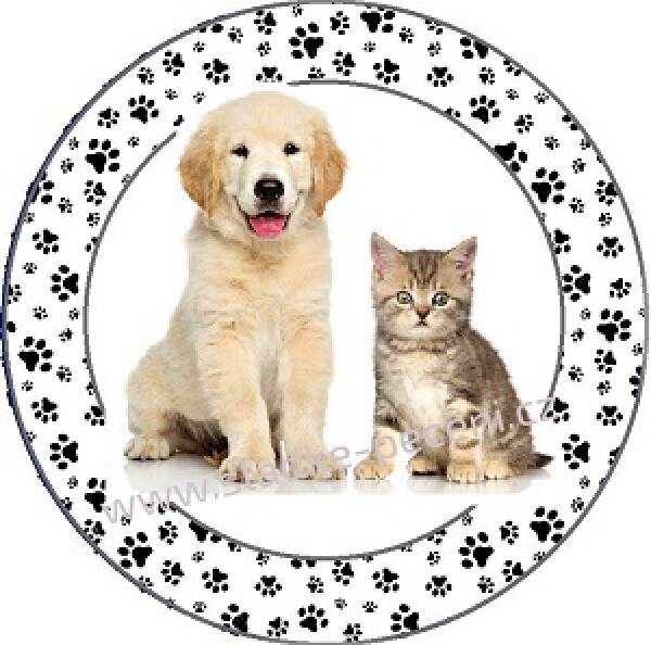 Obrázek Jedlý papír Ťapky, pes a kotě