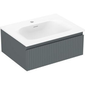 MEXEN/S - Rivel koupelnová skříňka 60 cm s umyvadlem Vela, 1 šuplík, reliéf , grafit mat/bílá mat 91A20-06023-1-BF66-W23M01