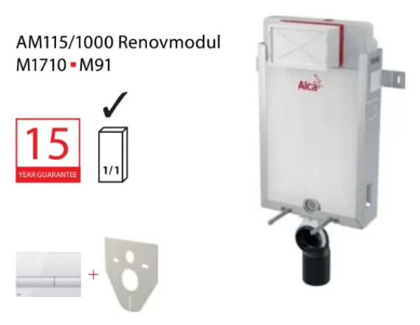Alcadrain 1 - Set modul 3v1 Alcadrain AM115/1000 tlačítko bílé M370 Renovmodul AM115/1000-3:1 AM115-3:1