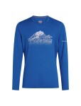 Pánské merino triko dlouhý rukáv ICEBREAKER Mens Merino 200 Oasis LS Crewe Rising Light, Lazurite velikost: L