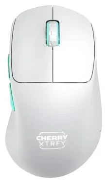 Cherry Xtrfy M64 Wireless bílá/tyrkysová / Bezdrátová herní myš / optická / 26000 DPI / 2.4 GHz / 53 g (CX-M64W-WHITE)