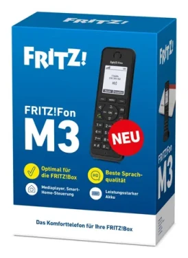 FRITZ!Fon M3 černá / DECT telefon / 1.8" displej / HD telefonie / záznamník (20003097)