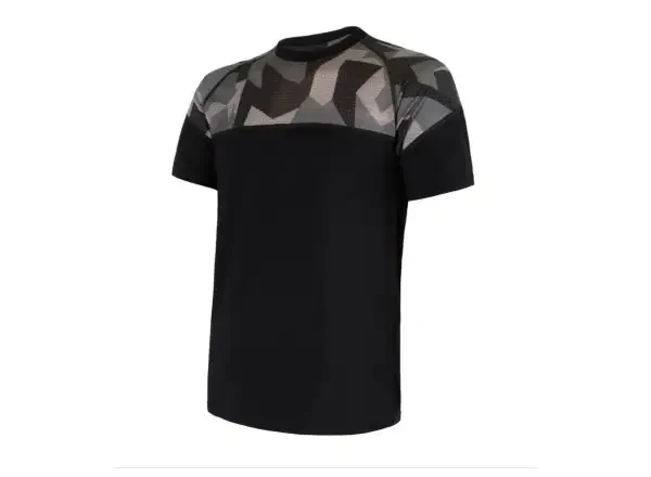 Sensor Merino IMPRESS pánské triko krátký rukáv černá/camo