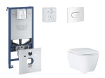 GROHE - Rapid SLX Set předstěnové instalace, klozetu, sedátka SoftClose a tlačítka Arena Cosmopolitan, alpská bílá SANI11BB3116