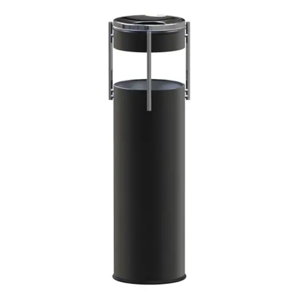ALDA Prestige Pillar černá / Venkovní odpadkový koš s popelníkem / 15 l / lakovaná ocel