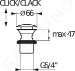 JIKA - Cubito Umyvadlová výpusť Click-Clack, chrom H3917100040001