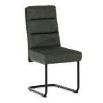 Židle jídelní, taštičkové pružiny v sedáku, madlo na opěráku, zelená látka, černý kov