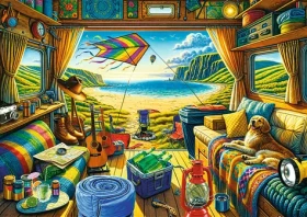 Trefl - Puzzle - Premium Plus Tea Time: Cestování karavanem
