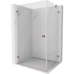 MEXEN/S - Lunar-B sprchový kout dveře křídlové levá 90 x 80, transparent, růžové zlato 832-090-080-60-00-L