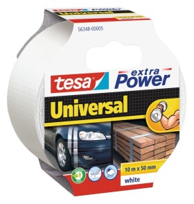 Tesa opravná páska Extra Power Universal, 10 m x 50 mm, textilní, silně lepicí, bílá