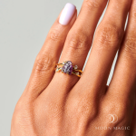 Royal Fashion prsten 18k zlato Vermeil SKA-R002-ROSEGOLD-GREENAPATITE Velikost: 6 (EU: 51-53)