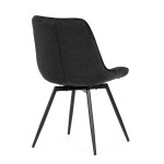 Židle jídelní, černá látka, černý kov, otočný mechanismus 90°/90° (L/P) - funkce reset