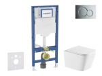 GEBERIT - Duofix Set předstěnové instalace, klozetu Arkas I a sedátka softclose, tlačítko Sigma01, lesklý chrom SANI11CA1170