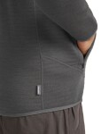 ICEBREAKER Mens 400 RealFleece Descender LS Zip, Black/Obsidian/Cb velikost: L