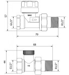 MEXEN - přímé radiátorové ventily, antracit W902-000-66