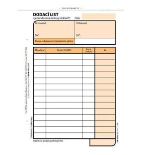 Dodací list, A6, 100 listů, NCR