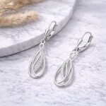 Stříbrné visací náušnice se zirkony Alba - stříbro 925/1000, Stříbrná