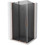 MEXEN/S - Velar L sprchový kout, posuvné dveře 90 x 80, grafit, měď kartáčovaná 871-090-080-43-65