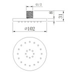 SAPHO - Pevná nástěnná sprška kulatá, chrom AQ741