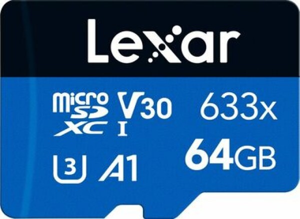 Lexar High-Performance 633x microSDHC 64 GB / UHS-I V10 / U1 / Class 10 / rychlost čtení 100MBs / zápis 45MBs (LMS0633064G-BNNNG)