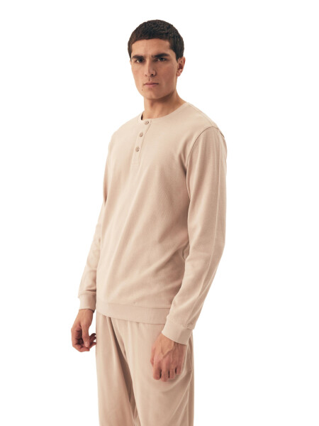 Pánské pyžamo 42638 Desert beige - HENDERSON tělová 3XL