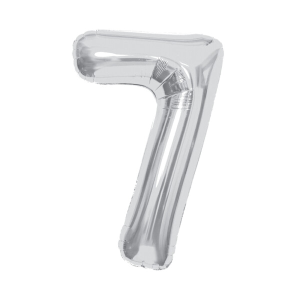 Balónek fóliový 85 cm stříbrný číslo 7 - Albi